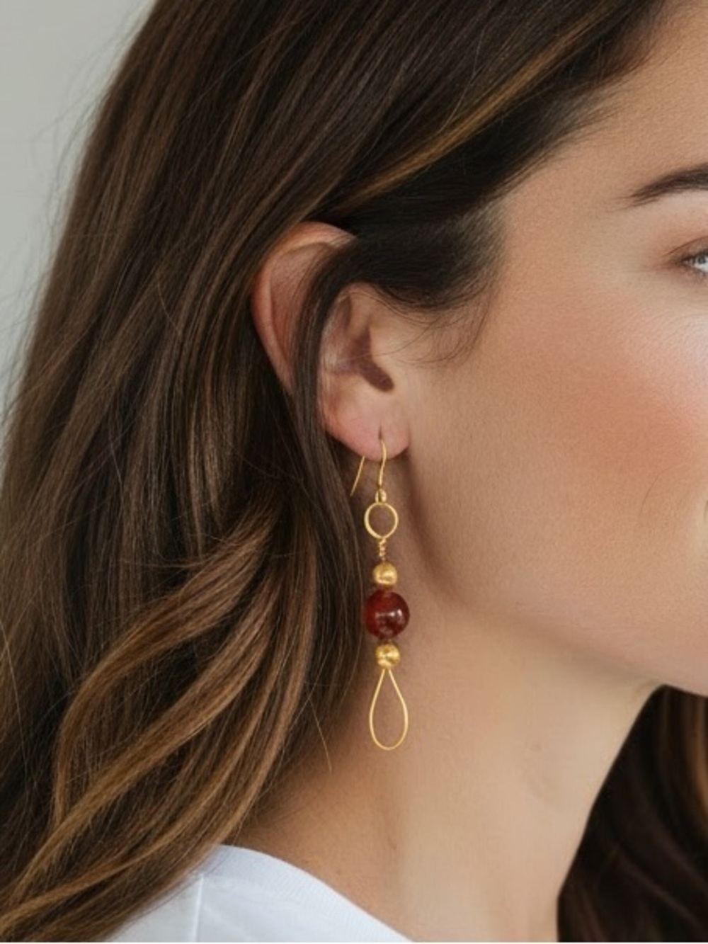 Carnelian Genuine Gem Earrings